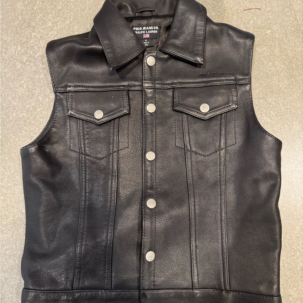 Polo Ralph Lauren Leather Vest Vintage Size P